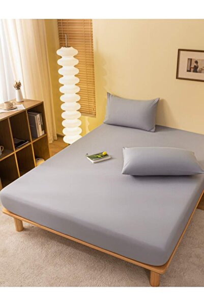 Totem Ranforce Cotton Pillowcase Gray Elastic Gray Sheet Set