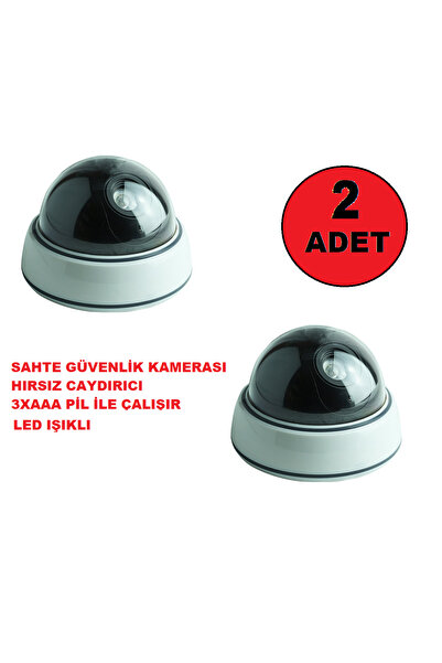 nelerbulurum 2 ADET Kolay Kurulumlu 3 adet Aaa Pilli (sahte) LEDLİ Güvenlik Kamerası hırsız Caydırıcı kamera