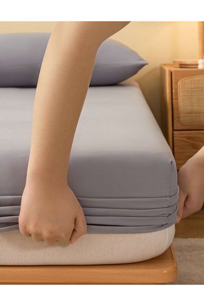 Totem Ranforce Cotton Pillowcase Gray Elastic Gray Sheet Set
