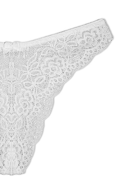 MİSTİRİK Tasali Model Full Lace Βραζιλιανό Μοντέλο Ευέλικτο Υφασμάτινο Αθλητικό Εσωρούχο Λευκό Χρώμα