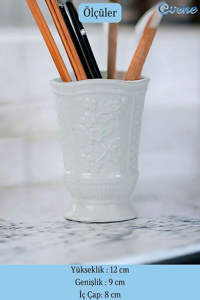 Evene Pen Holder White Color Desk Pen Holder Organizer Pen Holder Model 9