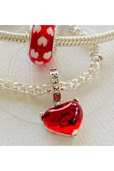 Lovecharm Mickey and Minnie Heart Pattern Charm
