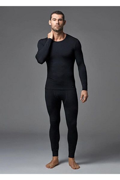 N&G FASHION Мъжки термо чорапогащи Passion Black