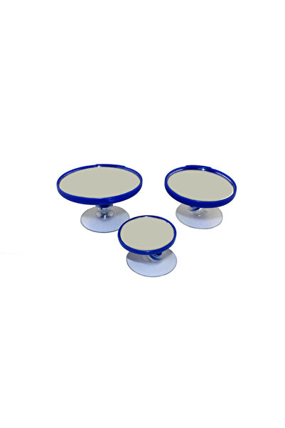 Cartex Mavi Yuvarlak Araba Iç Dikiz Aynası Vantuzlu - 3'lü Set (ÇAPLARI 5-7-9 CM TÜM ARAÇLARA UYGUNDUR)