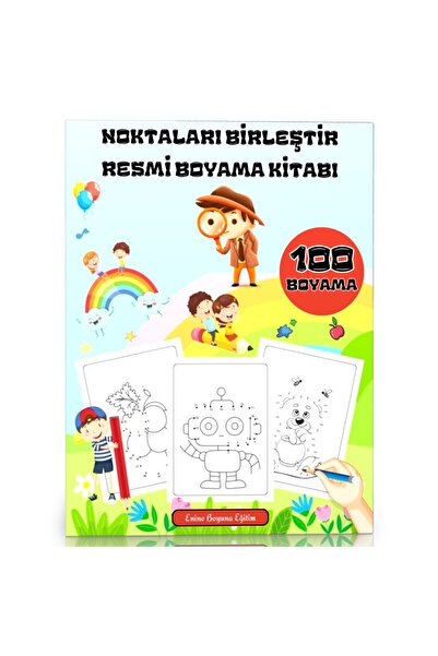 Enine Boyuna Eğitim كتاب تلوين رسمي لتوصيل النقاط (100 لوحة فائقة)
