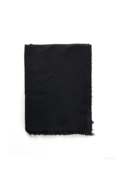 MinaCarin Unisex Black Soft Textured Thick Scarf