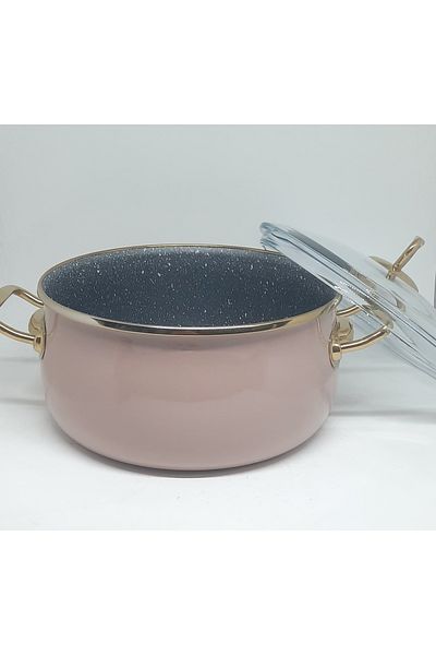 Avşar ENAMEL HOUSE 20 CM 2.5 LITER GRANITE COOKER WITH POWDER EXTERNAL ENAMEL