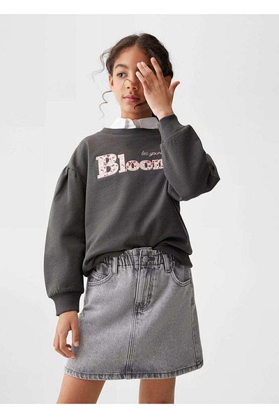 MANGO Kids Paperbag-Jeansrock