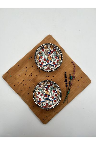 Nakkaş Çini Traditional Tile Patterned Presentation Bowl, 2-Piece Bowl 11