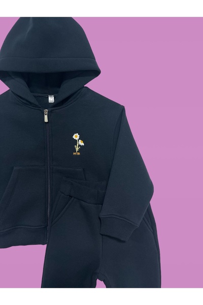 DGK COLLECTİON Set de 2 piese pentru fetiță, cu glugă și fermoar, cu detaliu ...