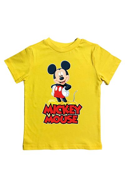 Mickey Mouse تي شيرت صيفي للأطفال - مطبوع، قطن ممشط