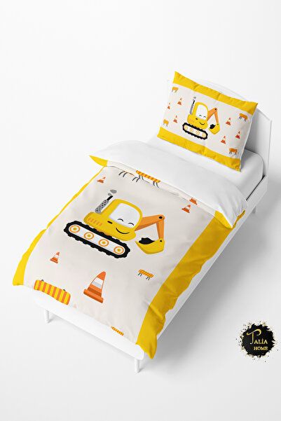 Talia Home طقم غطاء لحاف للأطفال والرضع بنمط سيارات الأعمال اللطيفة TLAN-197