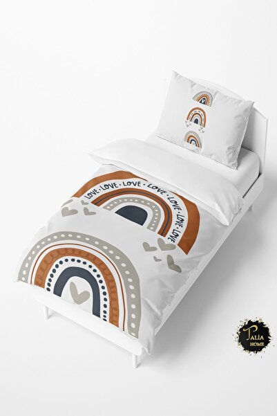 Talia Home طقم غطاء لحاف للأطفال والرضع بنقشة قوس قزح مكون من 3 قطع TLAN-169