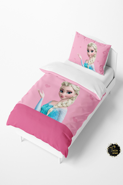 Talia Home طقم غطاء لحاف للأطفال والرضع بتصميم فروزن إلسا TLAN-097