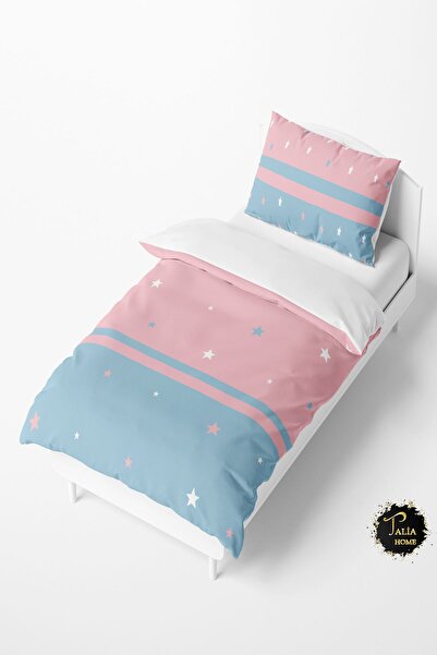 Talia Home طقم غطاء لحاف للأطفال والرضع بنمط نجمة مخططة للفتيات والفتيان TLAN...