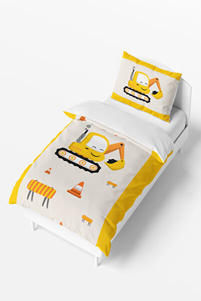 Talia Home طقم غطاء لحاف لغرفة الأطفال والرضع بتصميم سيارات عمل لطيفة TLAN-204
