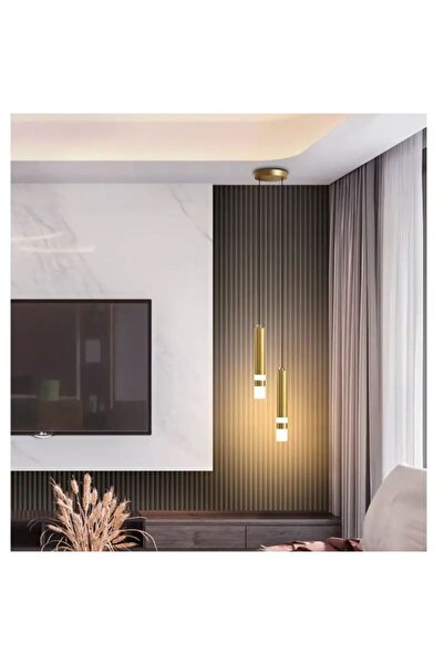 Vonalight 2'li Bronz ,akrilikli,Yatakbaşı,Banyo,Boru Sarkıt,lamba,led Aydınlatma,dekoratif 3000K Işık Msc12
