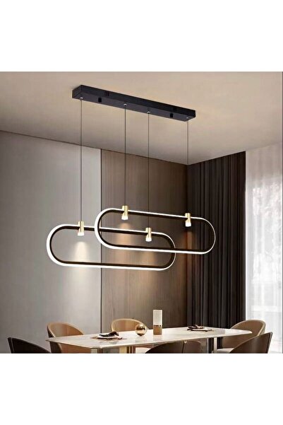 Vonalight Siyah Oval 80*20cm Led spotlu,bronz Sarkıt Avize,modern Aydınlatma,dekoratif 3000K Işık Rengi 100CM