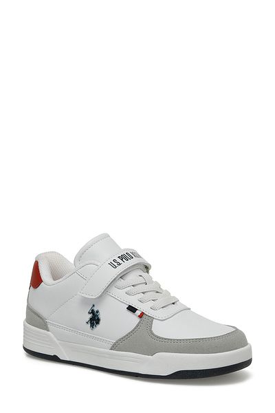 U.S. Polo Assn. حذاء رياضي للأولاد باللون الأبيض من CLINE JR 4FX
