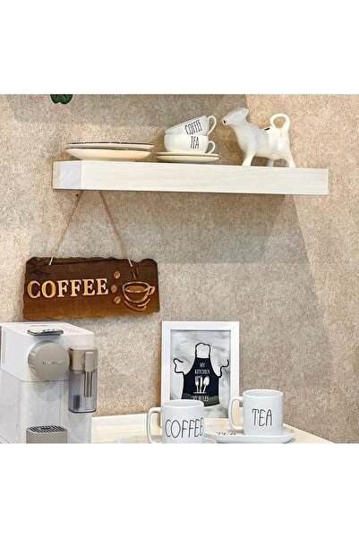 YAPICI MOBİLYA Beyaz Dekoratif Duvar Rafı Uçan Raf Gizli Raf 1 Adet