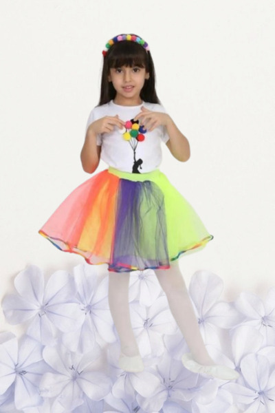 NACAR NEW STYLİSH زي تنكري للفتيات في 23 أبريل، تنورة توتو بأكمام قصيرة، تي ش...