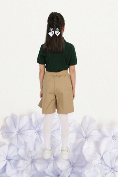 NACAR NEW STYLİSH Girl's April 23 School Performance Outfit Ribbed Shorts Skirt Polo Collar T-shirt Set R24