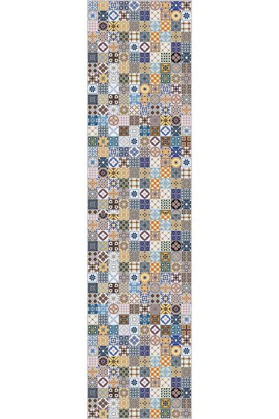 Viva Weaver's Kaymaz Tabanlı Çini Desen Rulo Yolluk Ar337