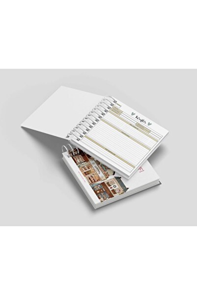 HRS وصفة طعام مربعة مقاس 21 × 21 سم - غطاء صلب، دفتر ملاحظات مخطط حلزوني