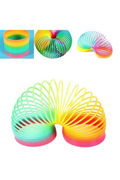 Numaca Oyuncak Stres Yayı Gökkuşağı Karışık Renkli Büyük Boy Rainbow Stres Ya...