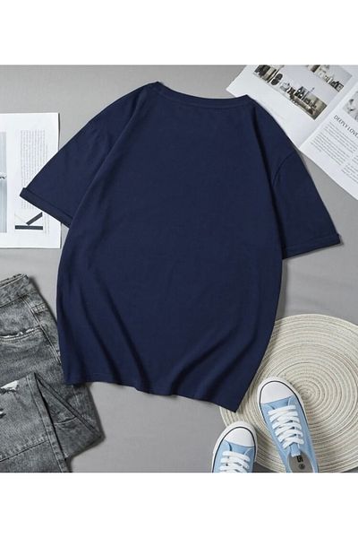 BYMEER Μπλουζάκι Navy Blue The End Printed Oversize
