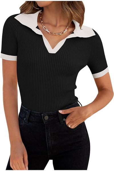 youknitwear you Tricou Penny Polo Gât tricotat
