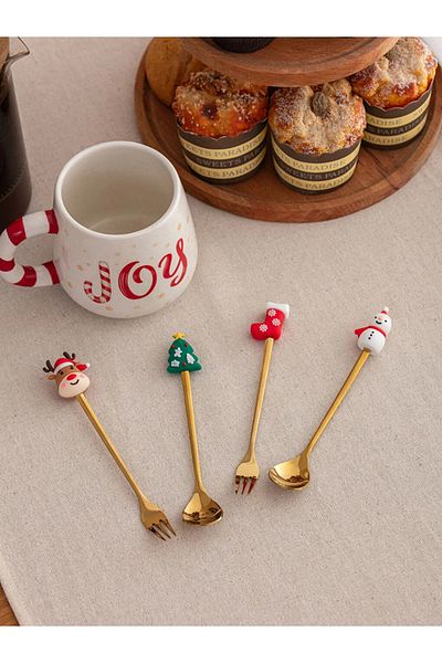 LC Waikiki New Year's Themed Fork and Spoon Set