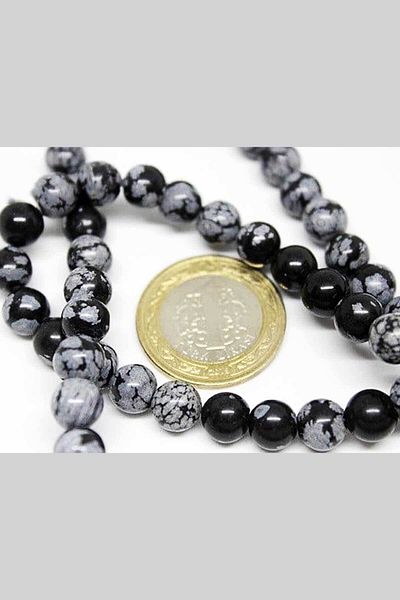 Yasamtohumu Snowflake Obsidian Stone 8mm/5 Pieces