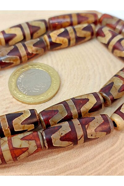 Yasamtohumu Cea mai bună ofertă dublă tigru agat tibetan piatră tăiată cilind...