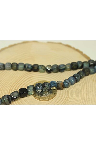 Yasamtohumu Kocka od ahat kamenja u obliku kocke, 7-8 mm, 5 komada (24215-1)