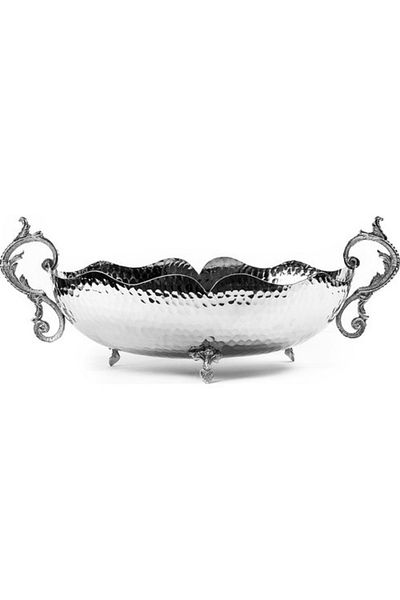 ANTEPSEPETİ Silver Plated Oval Copper Gondola (30 CM)