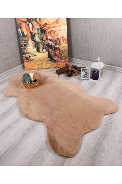 Myevilla Tavşan Tüyü Dekoratif Ultra Yumuşak Post Peluş Kaymaz Halı