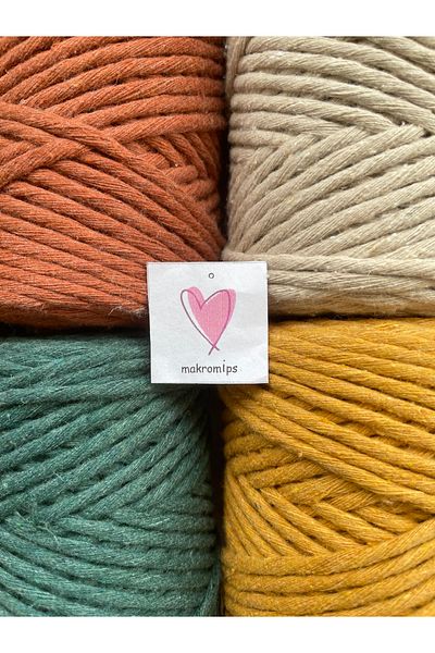 Makromİps MACROME STRING (4 pieces 250 gr 1 kg) COTTON SINGLE STRING SCAN STRING HOBBY BAG CURTAIN WALL DECOR BOHEM
