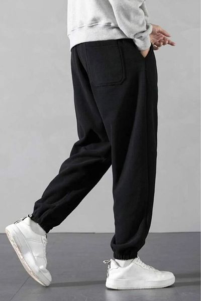 belean Ανδρικό Μαύρο Ψυχρό Ανθεκτικό Oversize Loose Cut Fleece