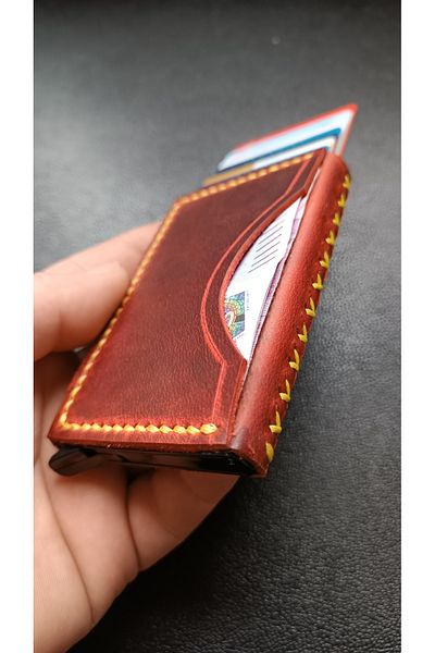 cgderi GENUINE LEATHER MECHANISMAL CARD HOLDER+ LIGHTER
