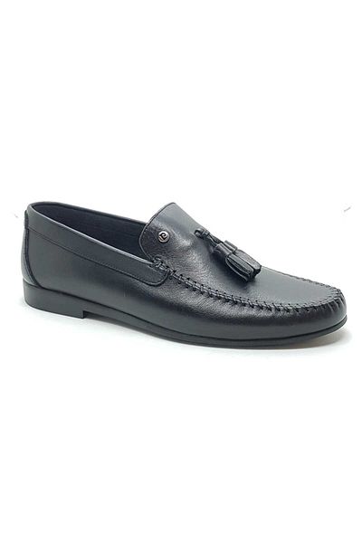 Pierre Cardin Черни мокасини от естествена кожа