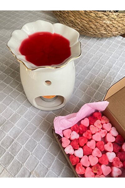 Mune İstanbul Gül Esanslı Kalp Şeklinde Buhurdanlık Için Soya Mumu, 45 Adet