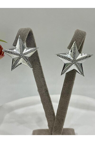 Zirkon Taşlı Yıldız Küpe (3x3cm)
