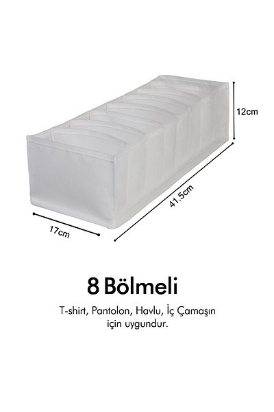 REKHOME Λευκό συρτάρι ντουλαπιού με 8 θήκες Πτυσσόμενος οργανωτής πλυντηρίου τύπου ακορντεόν
