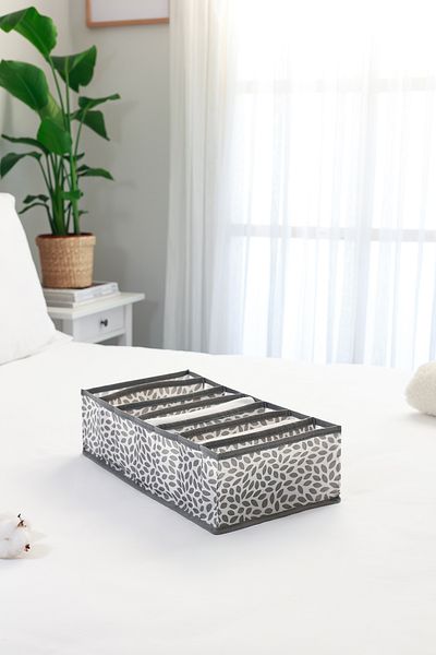REKHOME 7 Compartment Leaf Gray Cabinet Drawer Inside Accordion Type Folding Laundry Organizer