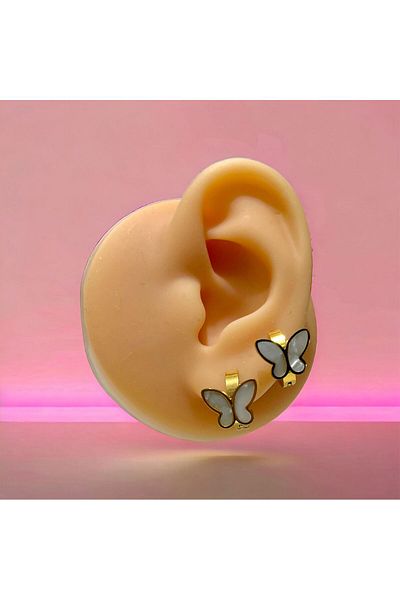 sirius jewelry Non-Tarnish Steel Butterfly Earrings