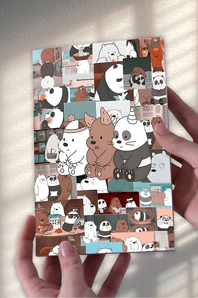 Namgo Kafadar Bears Collage A5 Jurnal necăptusit Caiet de jurnal cadou (50 de coli)