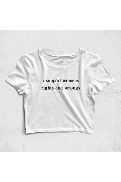Built By Crazy I Support Women's Rights And Wrongs Tricou Croptop