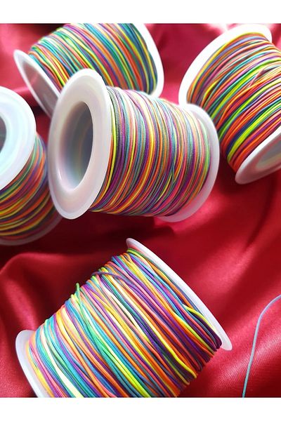 Numaca Rainbow Marbled Parachute String 100 Meters Spool Weave Wrist Macrame String 0,8Mm Ποιότητα Στιβαρό Ανθεκτικό στο Σπάσιμο