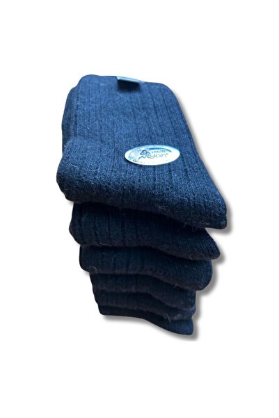 aryün Мъжки чисти вълнени черни 6 чифта самораирани училищни работни ежедневни чорапи, подходящи за размери 41/45